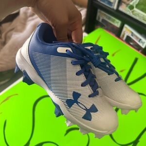 Under Armour Striped Blue and White Sports Cleats